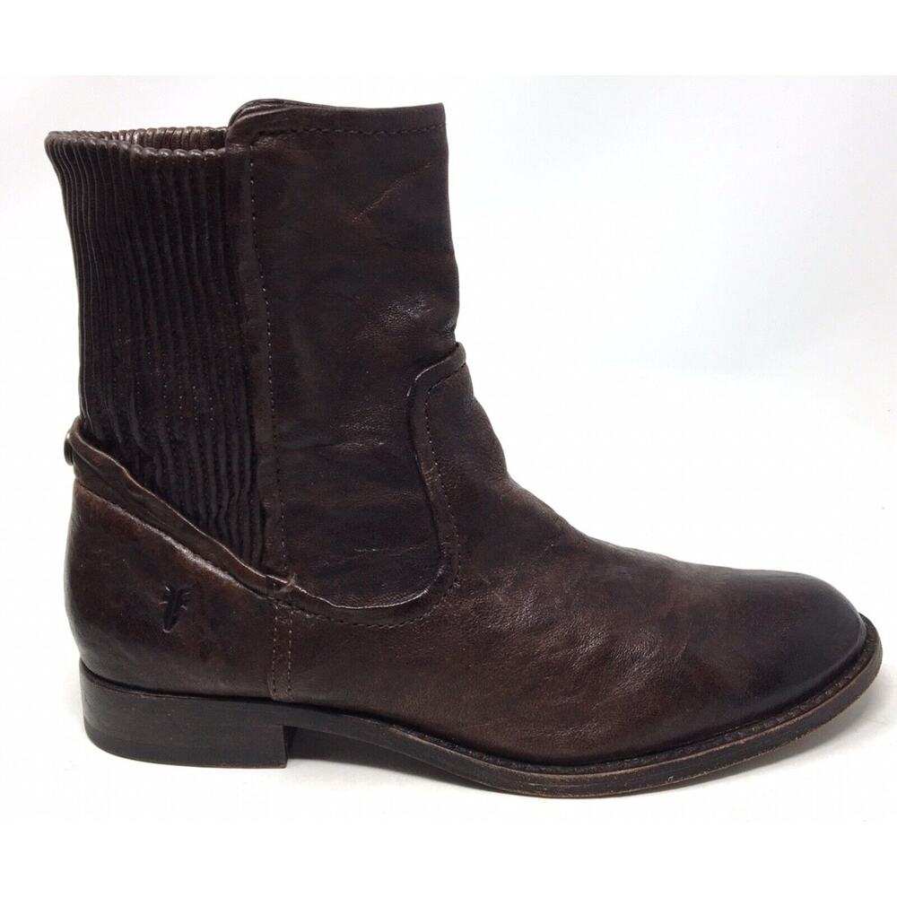 Frye Melissa Women's Size 6.5 Brown Scrunch Short Western Leather Boots Shoes - Picture 5 of 7